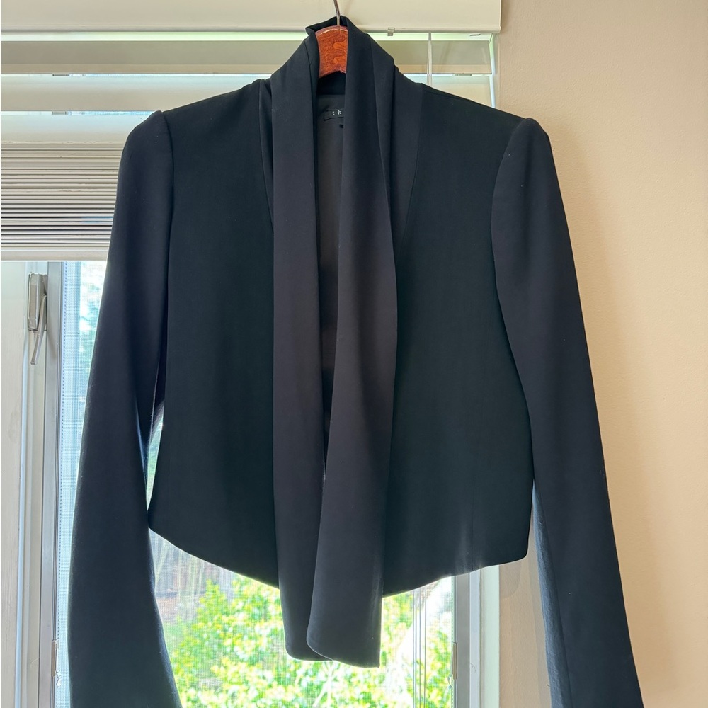 Theory Black Draped Blazer - Size 6
